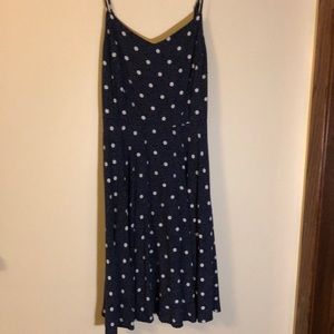 Navy blue polka dot dress
